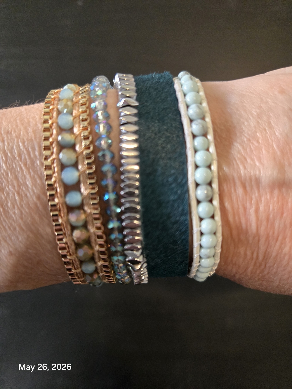 Victoria Emerson Teal Beaded Wrap Bracelet